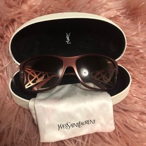 YSL bronze with rhinestone sunglasses